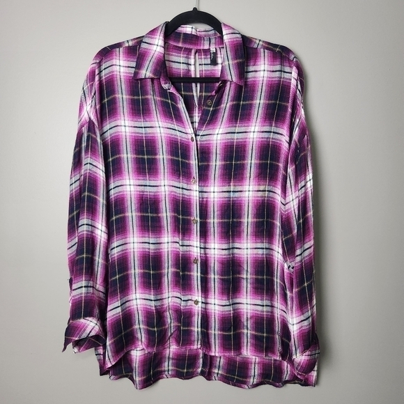 KUT From The Kloth Plaid Shirt Size Small - Picture 2 of 11